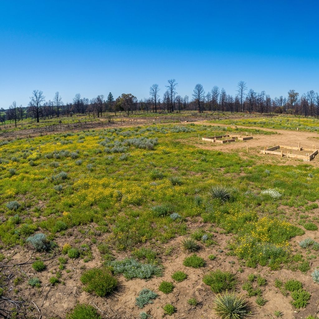 Cleared land ready for new home after wildfire