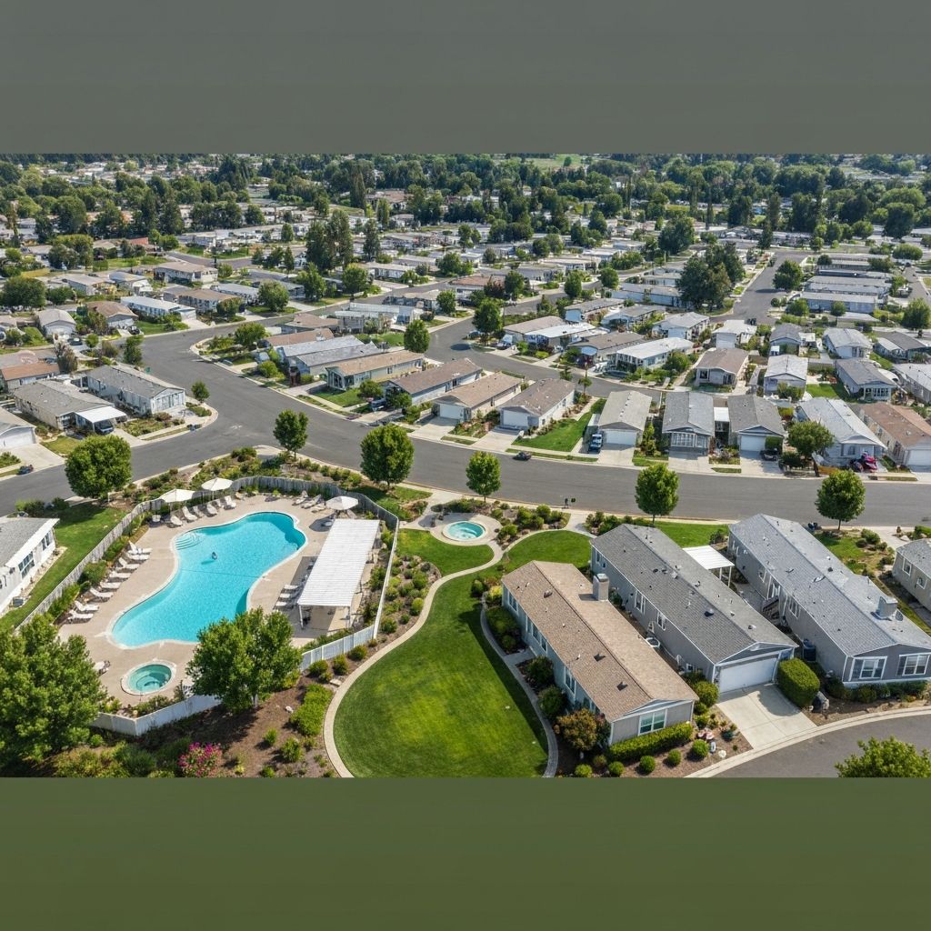 Beautiful land lease community with homes and amenities